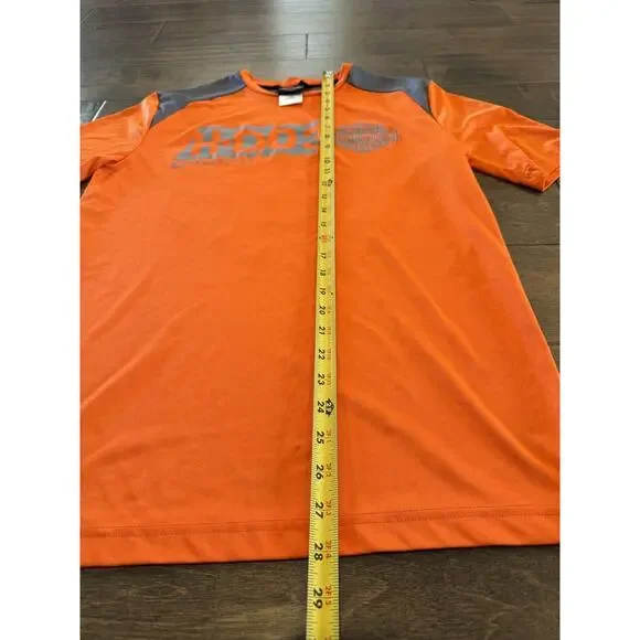 Harley Davidson Mens Orange H-DO3 Las Vegas Nevada Short Sleeve Shirt Size M - Picture 8 of 10